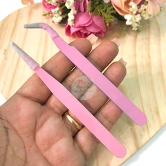 Pinça de aço multiuso Rosa 11cm - unidade