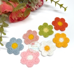 Aplique Flor de crochê M - unidade