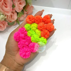 Pompom de malha 2,5cm cores neon - 10 unidades - comprar online