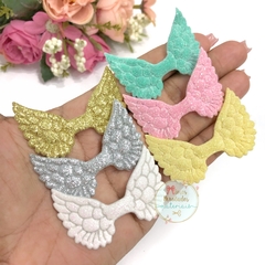 Aplique asas com glitter - unidade