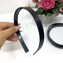 Tiara de dentinhos larga cor preta - unidade