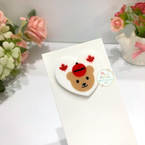 Aplique de acrílico coração Maple Bear M - unidade