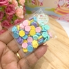 Mini apliques em biscuit flores candy colors - 10 gramas