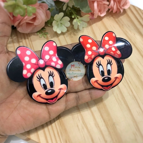 Aplique de acrílico Minnie (cabeça G curvada 7cm) - unidade