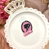 Aplique de resina silhuete Barbie preto - unidade