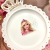 Aplique de resina Barbie com coroa - unidade