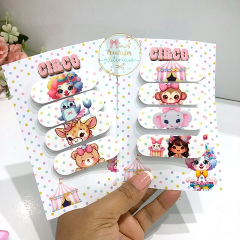 Kit Fácil Hair Clips Circo - monta 8 unidades