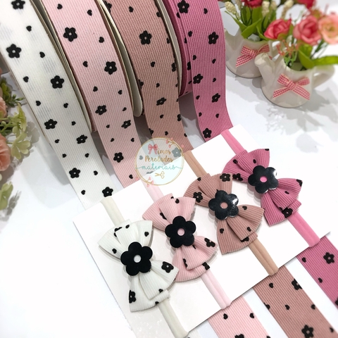 Fita Veludo cotelê luxo floral 38mm - por metro - comprar online