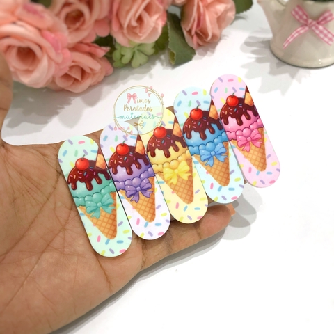 Hair Clips de acrílico Sorvete de casquinha - unidade