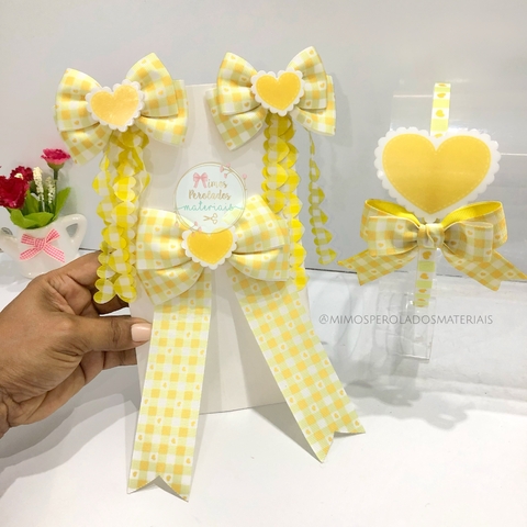 Kit Laceira de Sucesso | Xadrez Coração (amarelo) | monta 4 peças - comprar online