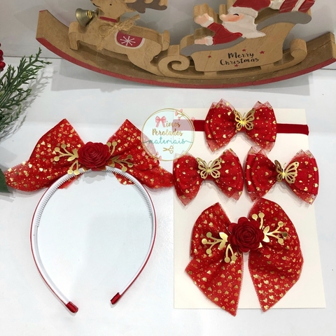 Kit Laceira de Sucesso | Coleção Encanto Vermelho Corações - monta 5 peças