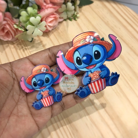 Aplique de acrílico Stitch Junino (pipoca) - unidade - comprar online