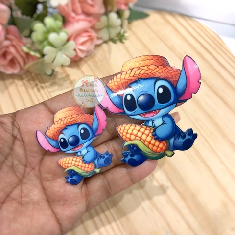 Aplique de acrílico Stitch Junino (milho) - unidade - comprar online