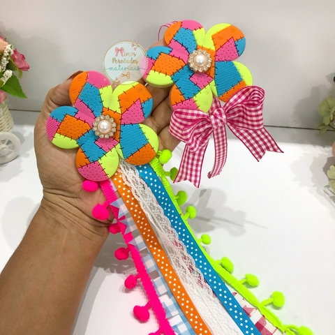 Kit Laceira de Sucesso | Tiara e Bico Flor emborrachado Retalhos (Candy) - comprar online