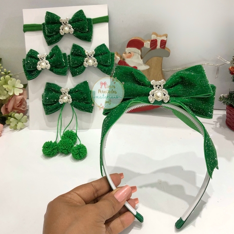 Kit Laceira de Sucesso | Ursinha Luxuosa (verde) - monta 5 peças