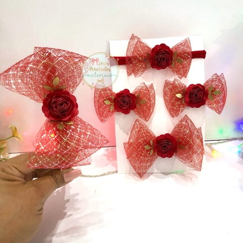 Kit Laceira de Sucesso | Brilho Floral (Vermelho) | monta 5 peças