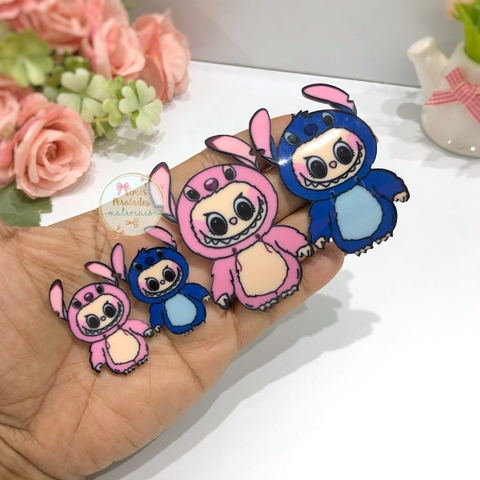 Aplique de acrílico Labubu Stitch Angel - unidade - comprar online