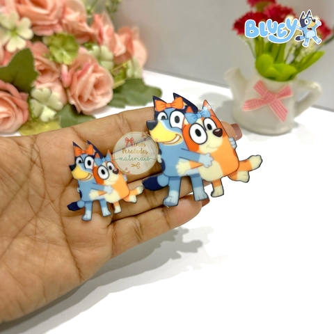 Aplique de acrílico Bluey e Bingo abraçadas - unidade - comprar online