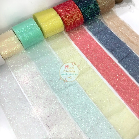 Tule com Glitter holográfico 60mm - por metro