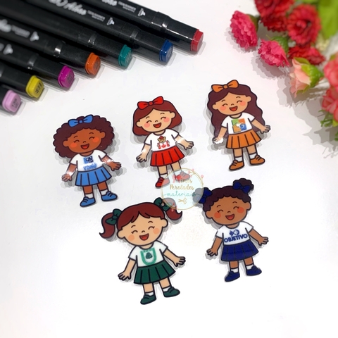 Aplique de acrílico Bonequinha escolar G personalizado - unidade - comprar online