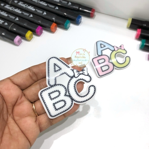 Aplique de acrílico ABC G curvado (branco para colorir) - unidade - comprar online