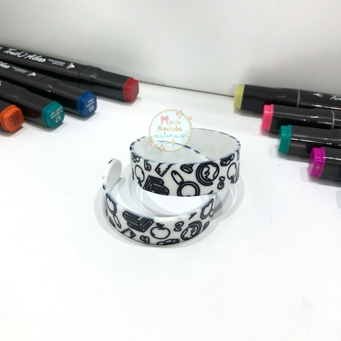 Pulseira de acrílico Escolar para colorir - unidade - comprar online
