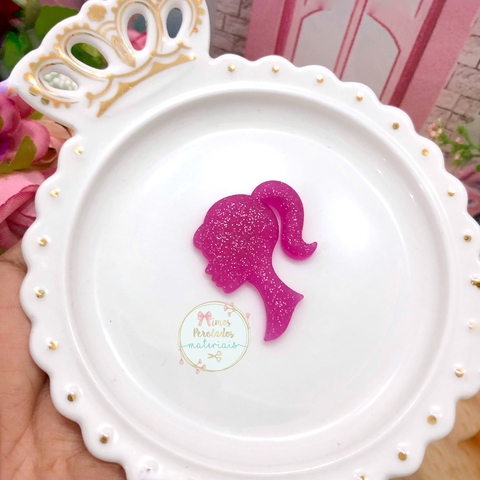 Aplique Emborrachado Silhueta Barbie Glitter - unidade