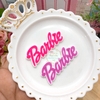 Aplique emborrachado palavra barbie - unidade