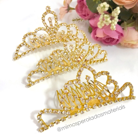 Coroa de Strass G Dourada - unidade - comprar online