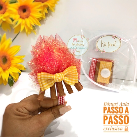 Kit Fácil | Tiara Fogueira glitter Junina com LED - unidade - comprar online