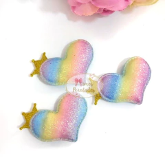 Aplique coração degradê Candy Colors - unidade