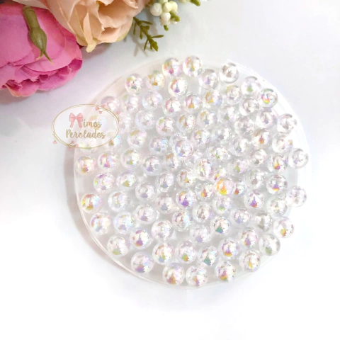 Bola de pulseira 8mm holográfica Bolha de sabão - 20 gramas