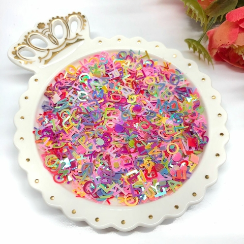 Confete glitter letras alfabeto escolar candy - 10 gramas - comprar online