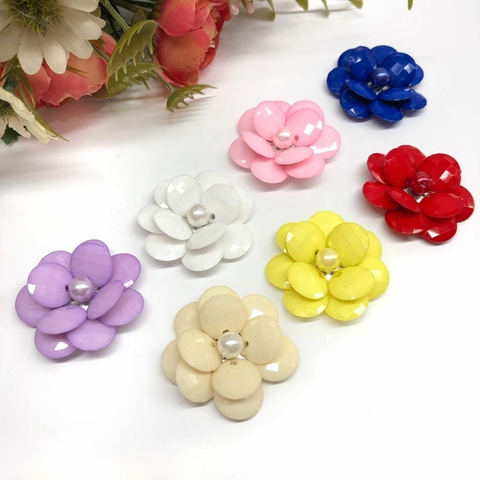 Flor de pedras em acrílico para aramado - unidade