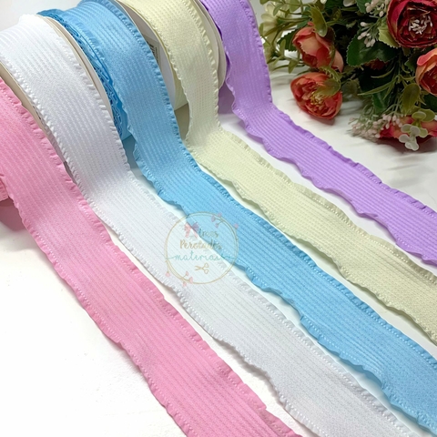 Fita Princess borda franzida 38mm - por metro