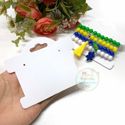 Papeleta branca para pulseira/brinco - 10 unidades