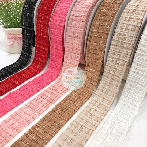 Fita 38mm de tecido Tweed Luxo - por metro