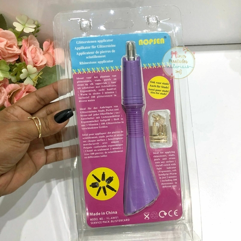 Caneta elétrica aplicadora de strass lilás - unidade - comprar online