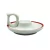 Castiçal de Porcelana com Filete Vermelho