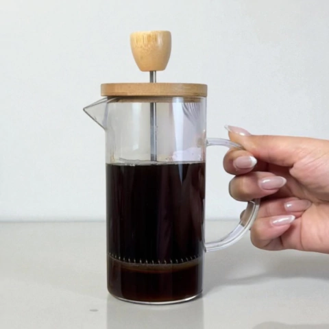 Cafeteira Prensa Francesa de Vidro e Bambu - 400 ml - comprar online