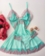 Camisola Verde e Rose Com Renda - Ref.1530 - comprar online