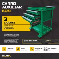 Mesa Carro Porta Herramientas Ruedas Taller Branx Brx3.2 - comprar online