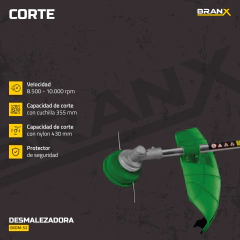 Desmalezadora Motoguadaña Branx 52cc Combustion Bxdm52 - Branx