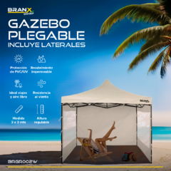 Gazebo 3x3 Metros Con Paredes Branx Autoarmable Plegable