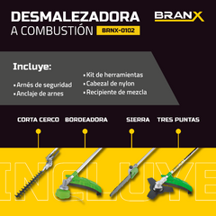 Desmalezadora Motosierra Bordeadora Cortacerco Branx 4 en 1 52cc - Branx