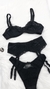 Lingerie preta com cinta liga - Tamanho P na internet