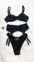 Lingerie preta com cinta liga - Tamanho P