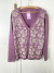 cardigan lã rosas - M