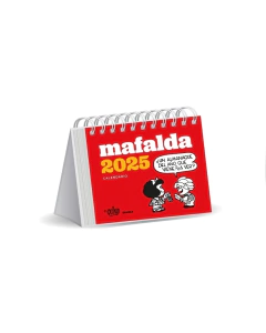 MAFALDA 2025. CALENDARIO DE ESCRITORIO ROJO