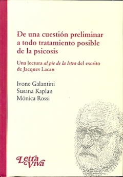 DE UNA CUESTION PRELIMINAR A TODO TRATAMIENTO POSI